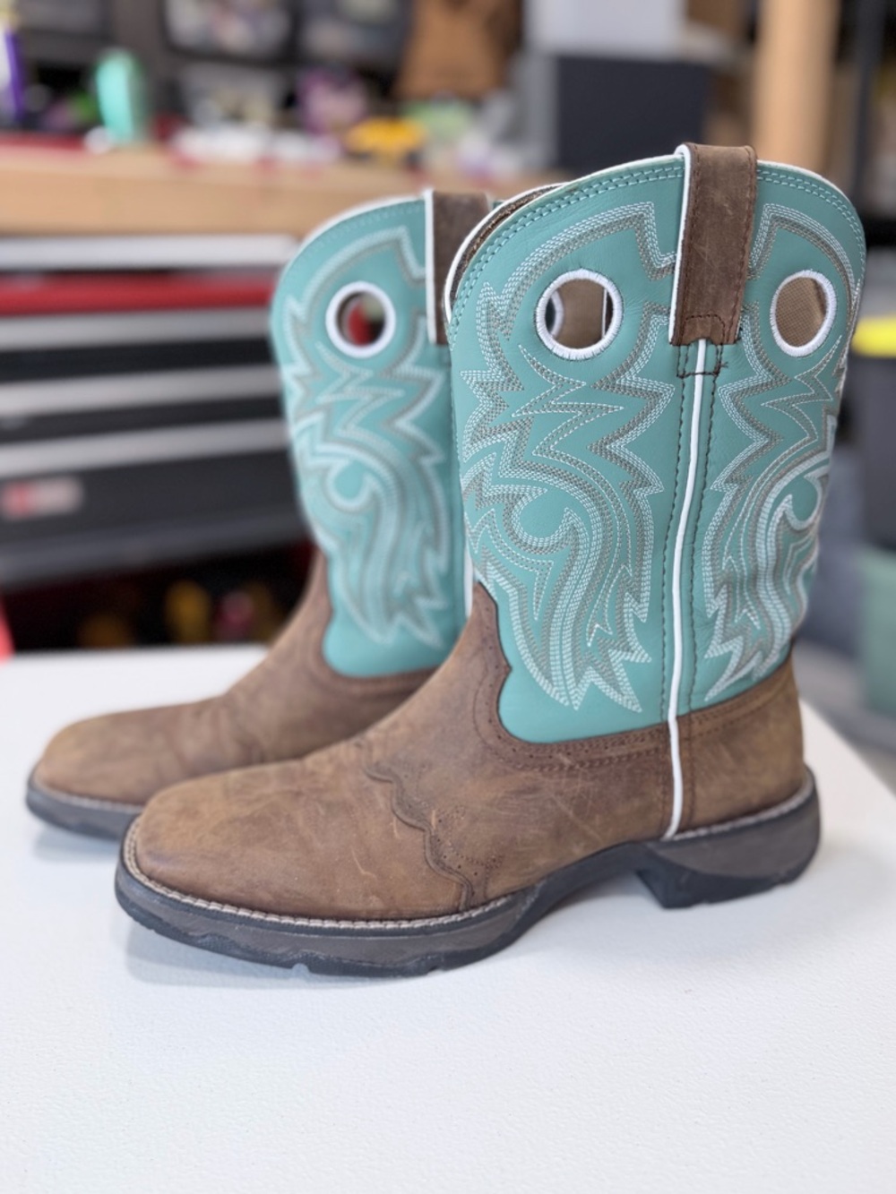 Durango Lady Rebel Western Boots – Women’s 9.5M Brown/Turquoise